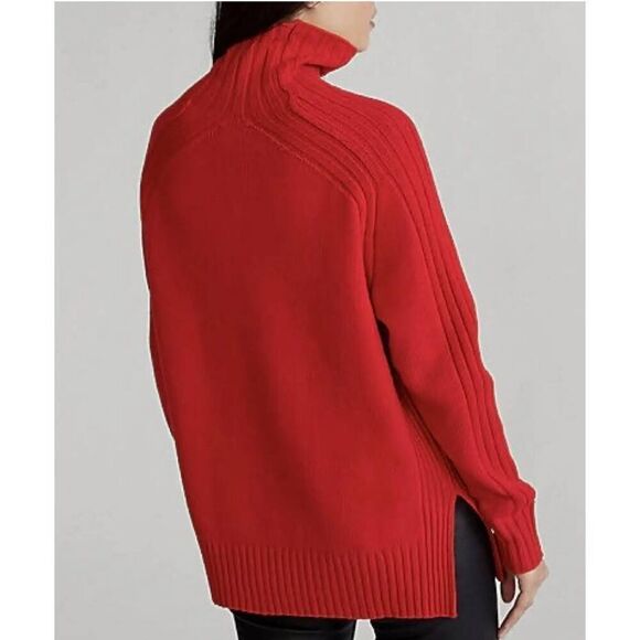 Polo Ralph Lauren Mock Neck Wool Cashmere Blend Red Sweater Size XS - Picture 3 of 11